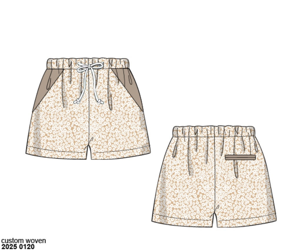 RTS: Fiji Sands- Dad/Mini Woven Traditional Swim Shorts