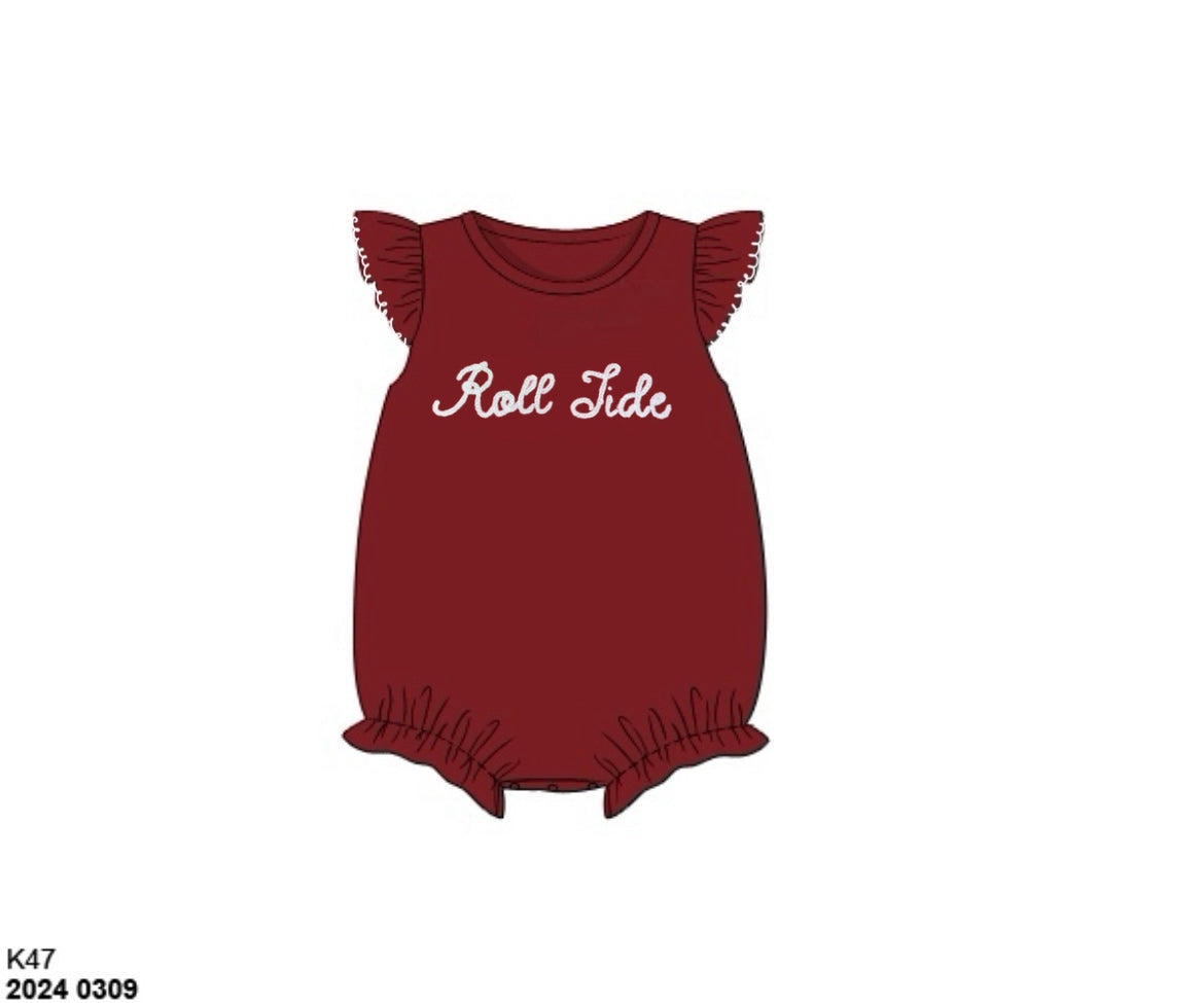 RTS: Girls Chainstitch Knit Bubble- Crimson