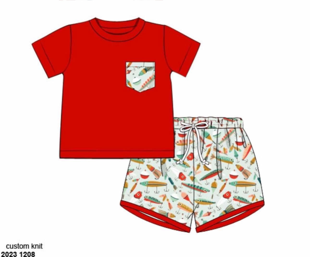 RTS: Go Fish- Boys Knit Shortie Set