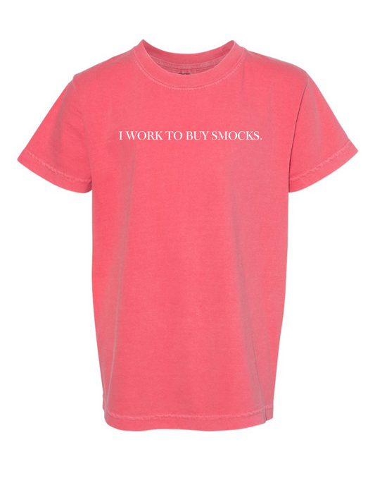 RTS: Exclusive BBS Graphic Tee- I Work to Buy Smocks