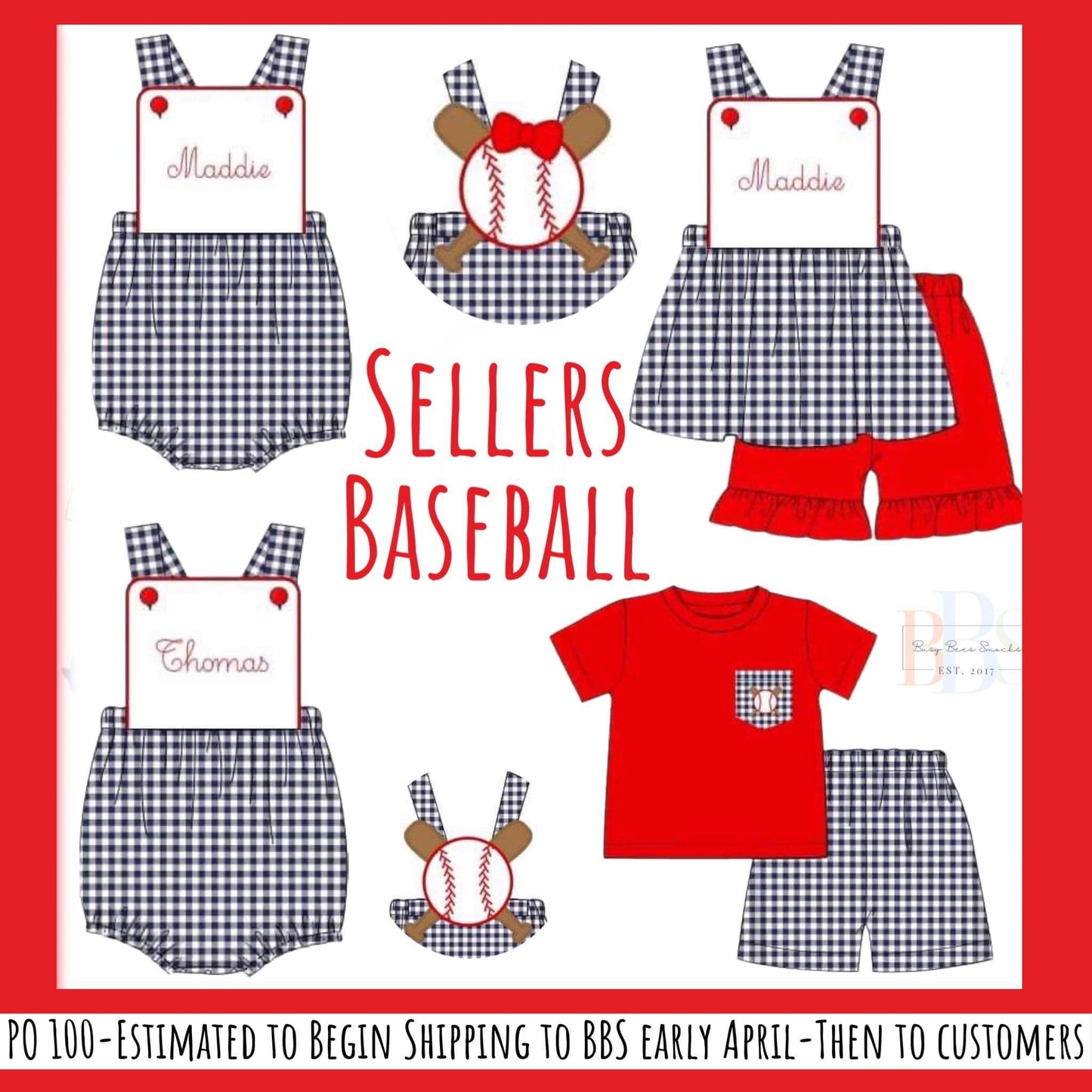 RTS: Sellers Baseball- Girls Knit Short Set (No Monogram)
