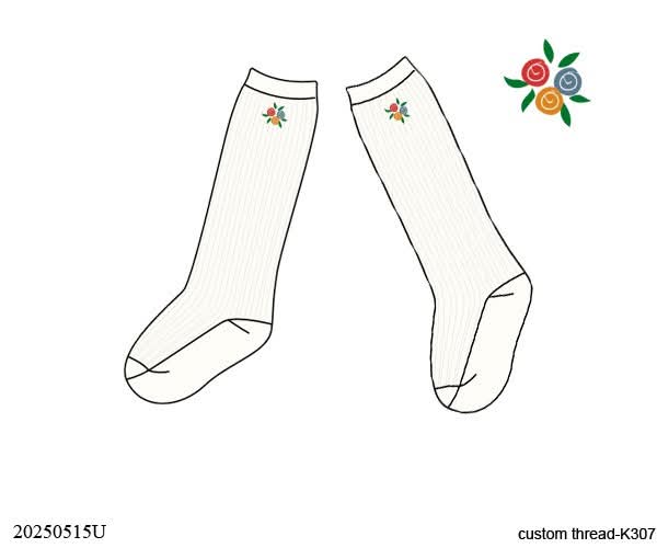 RTS: Fall Heirloom- Girls Embroidered Socks