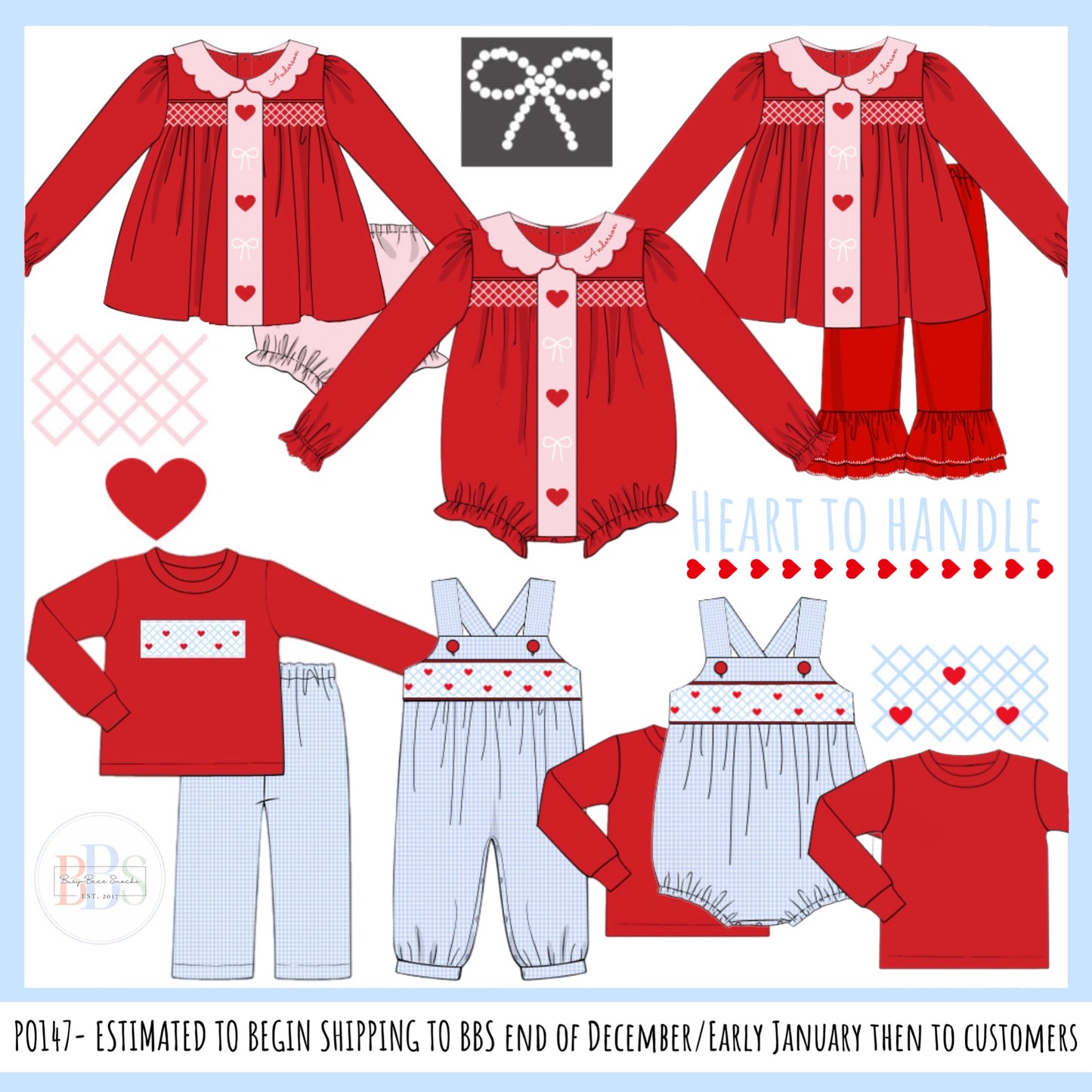 Pre Order 147: Heart to Handle- Boys Woven 2pc Longall
