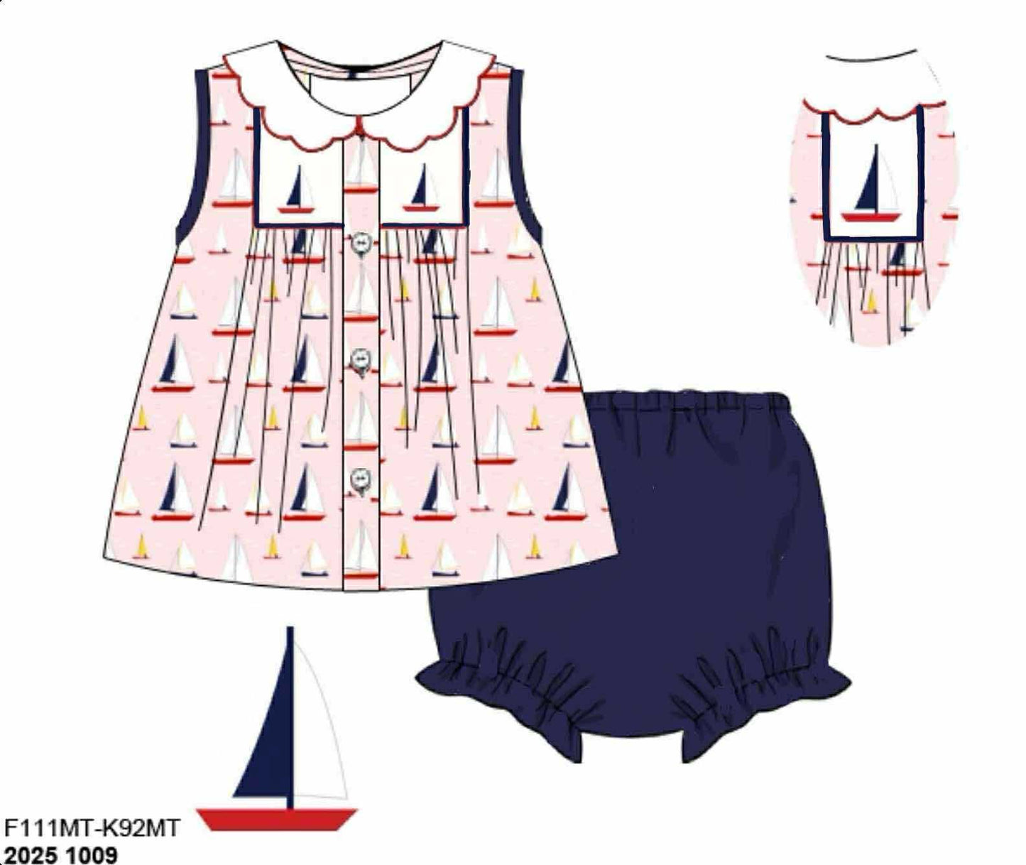 Pre Order 135: Making Waves- Girls Knit Bloomer Set