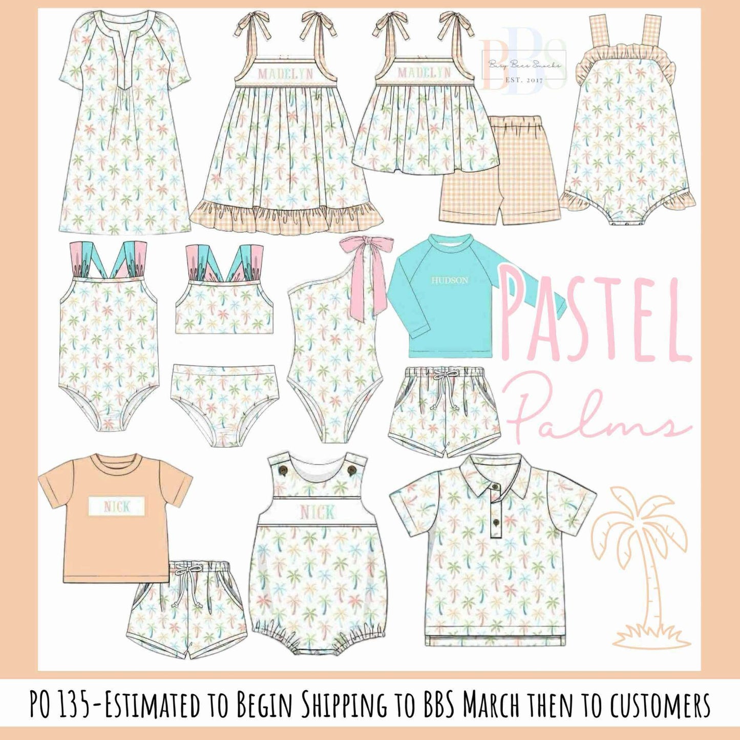 Pre Order 135: Pastel Palms- Mom 1pc Swimsuit