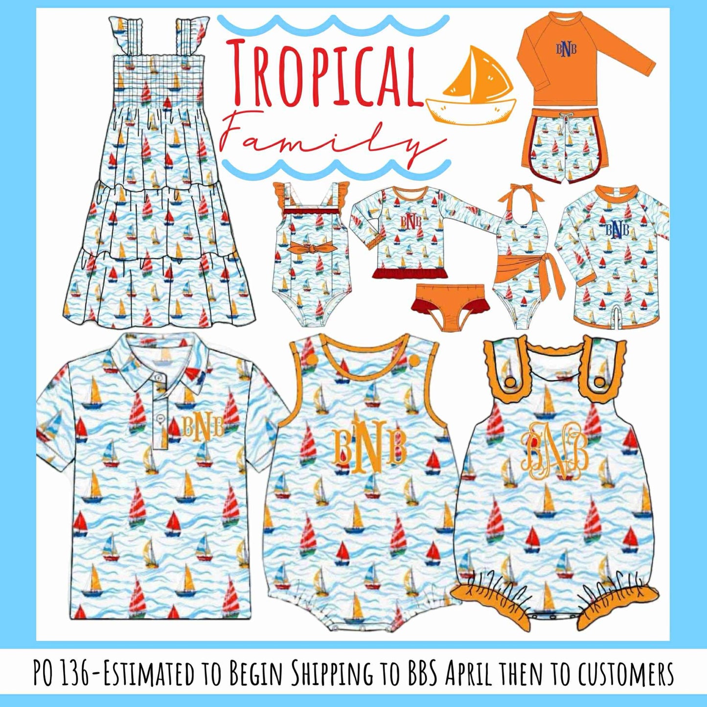 Pre Order 136: Tropical Family- Mom/Mini Knit Midi Dress