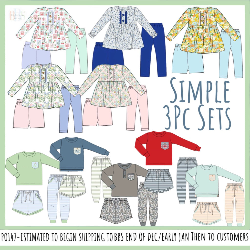 Pre Order 147: Simple 3pc Sets- Boys Camo Set
