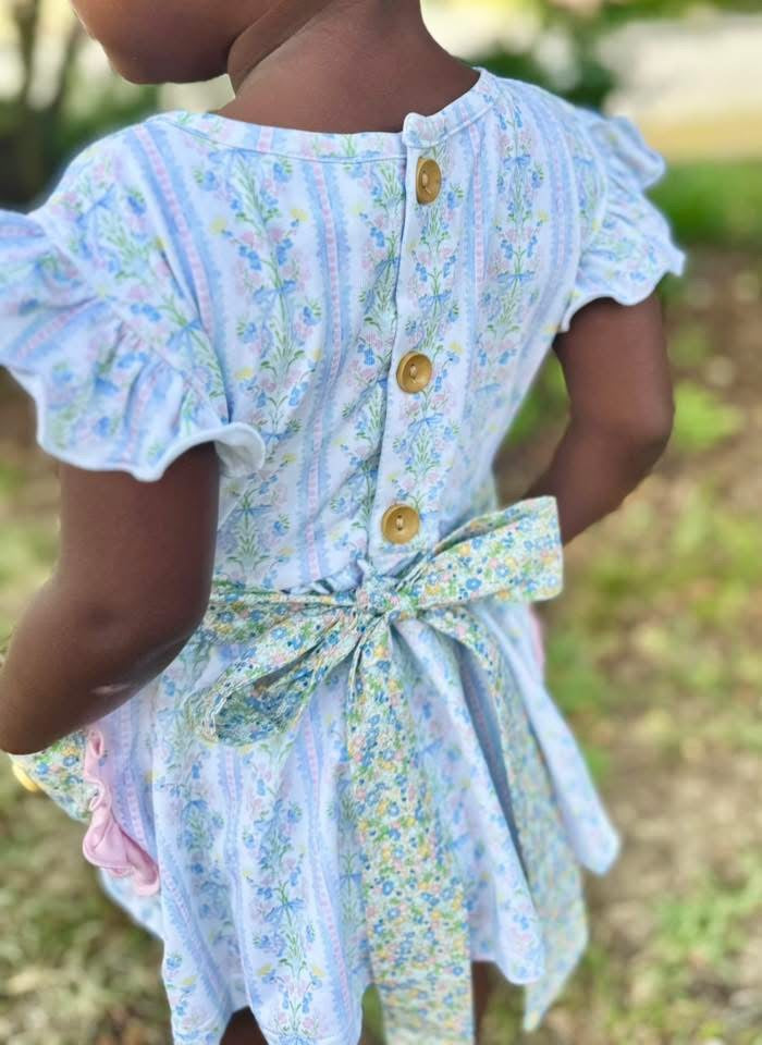RTS: Matilda Floral & Plaid- Girls Woven Bloomer Set