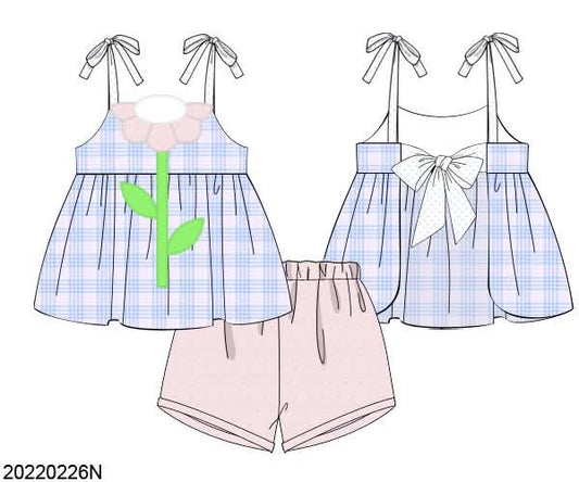 Pre Order 135: Girls Only- Flower Short Set