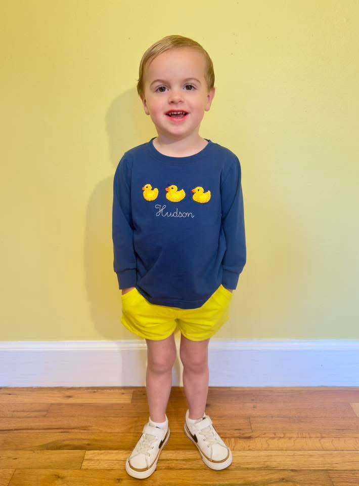 RTS: Deacon's Duckies- Boys Knit Shirt Only (Without Monogram)