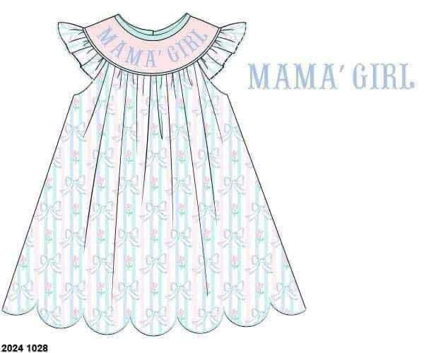 Pre Order 135: Prescott Petals & Plaid- Girls Bishop Name Smock Dress
