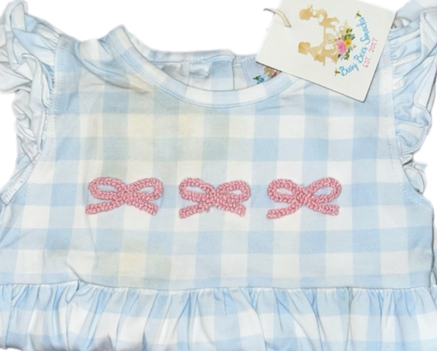 RTS: DEFECT- French Knot Blues- Girls Knit Bubble