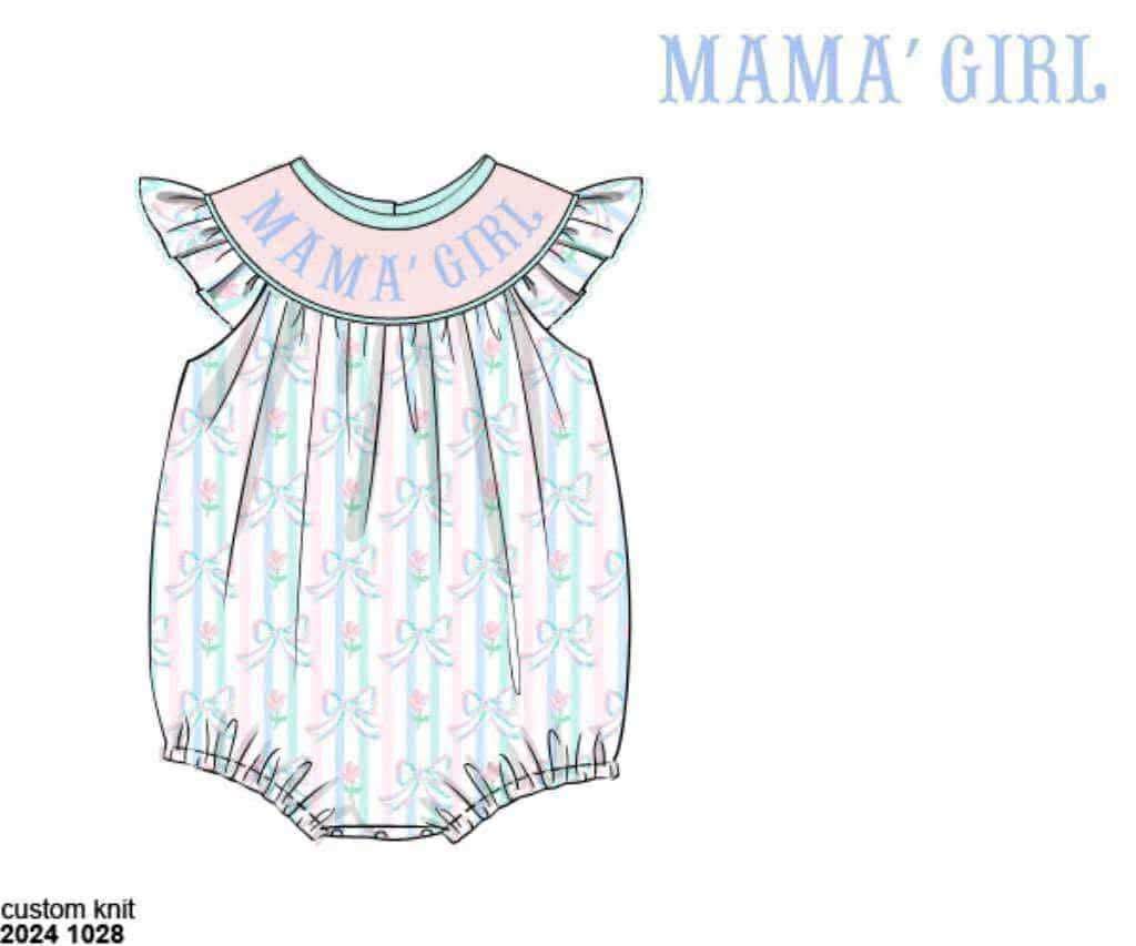 Pre Order 135: Prescott Petals & Plaid- Girls Bishop Name Smock Bubble