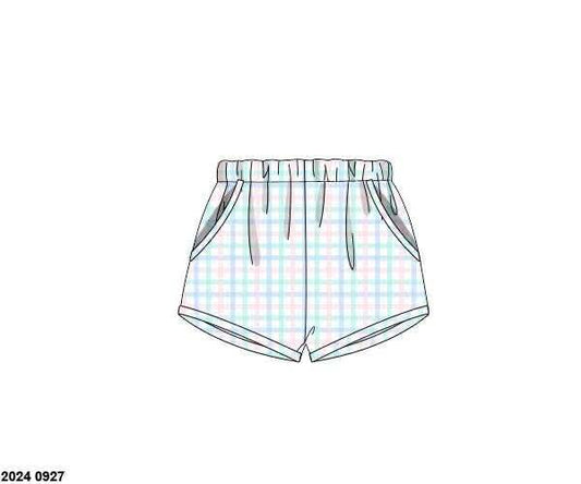 Pre Order 135: Prescott Petals & Plaid- Boys Knit Shorties