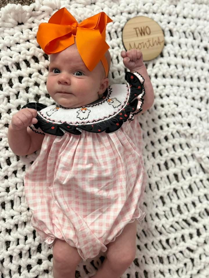 RTS: Gingham Ghost Re-Run- Girl Knit Bubble
