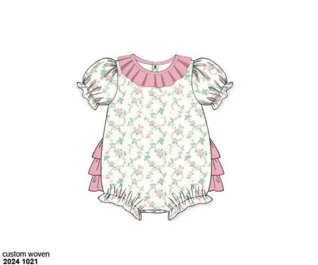RTS: Rose Trellis- Girls Woven Bubble