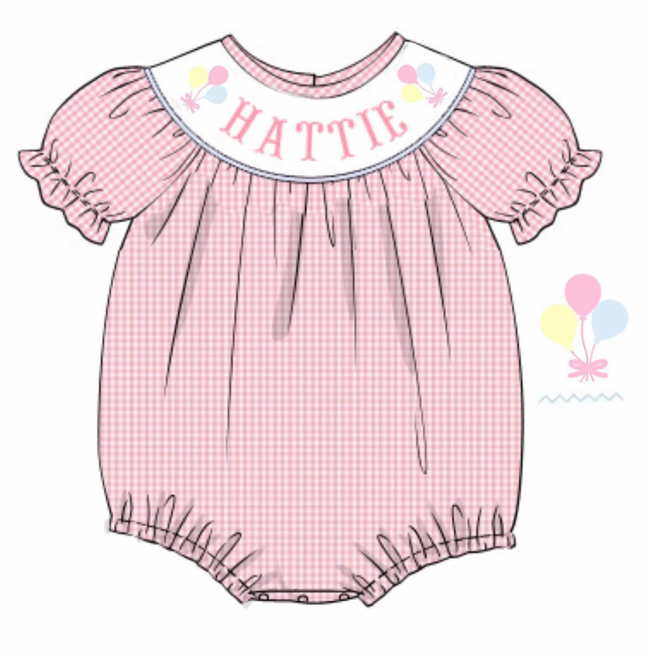 Customer Choice Pre Order 1: Girls Birthday Name Smock Bubble