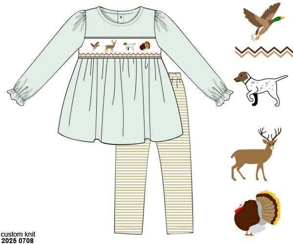 RTS: Fawn & Feathers- Girls Knit Legging Set