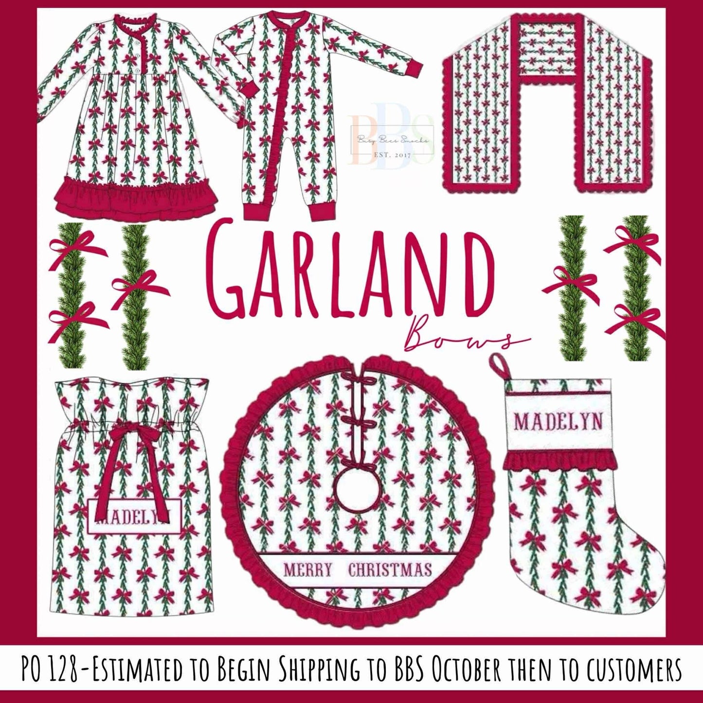RTS: Garland Bows- Girls Knit Gown