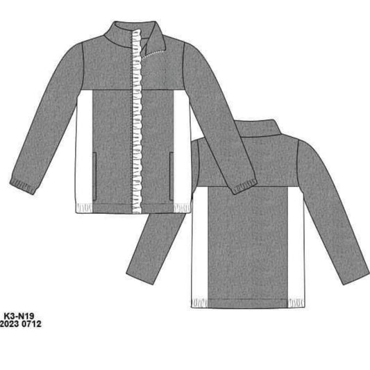 RTS: Fleece Jackets- Girls Gray Zipper Fleece