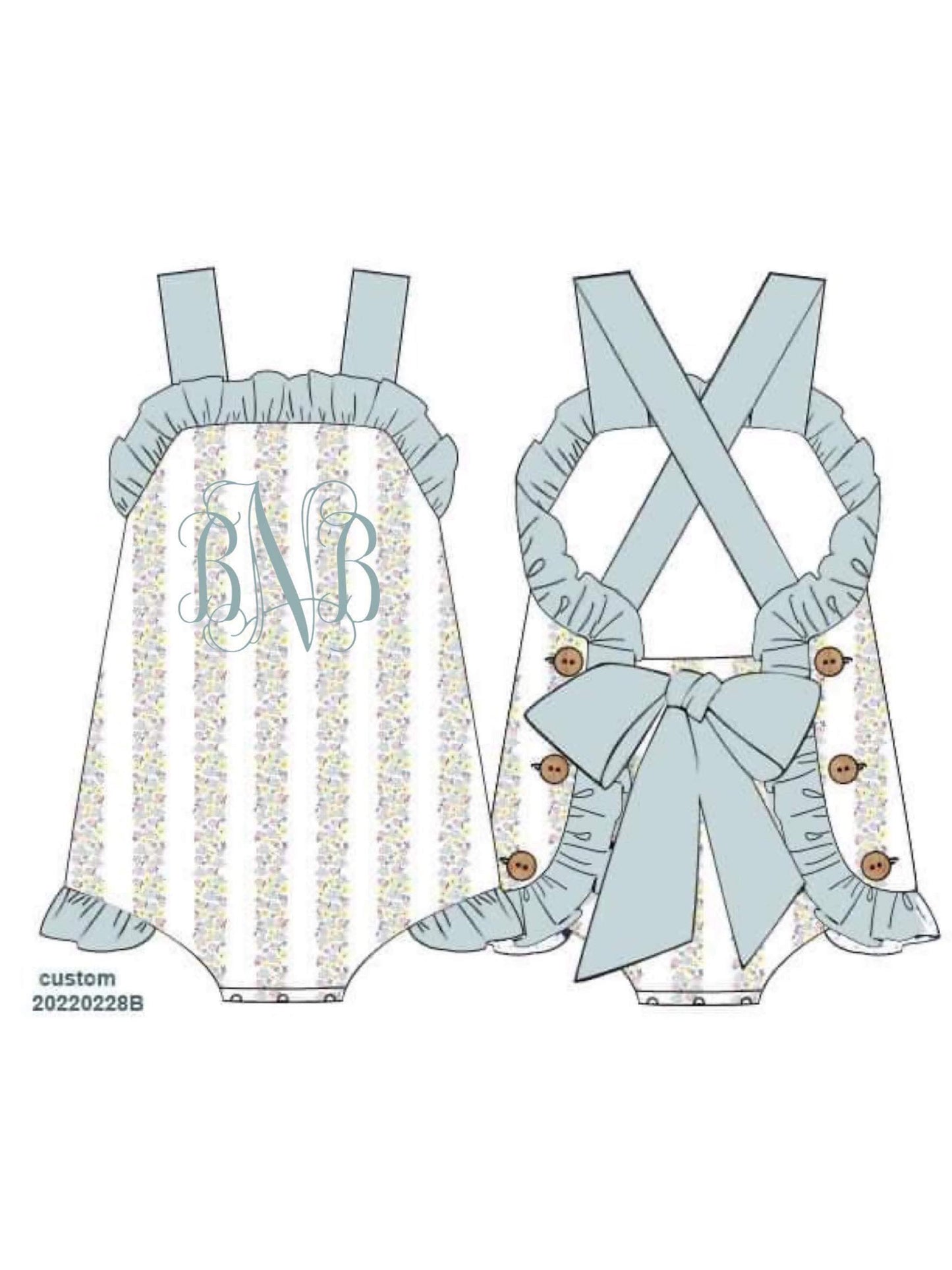 Special Pricing Presale: Alden Floral- Girls Knit Sunsuit