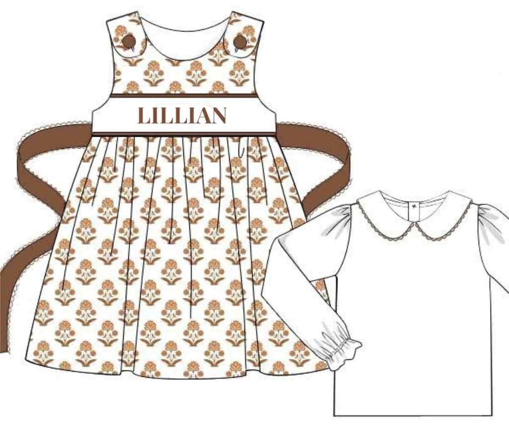 RTS: Vintage Meadow- Girls Knit Dress "LILLIAN"