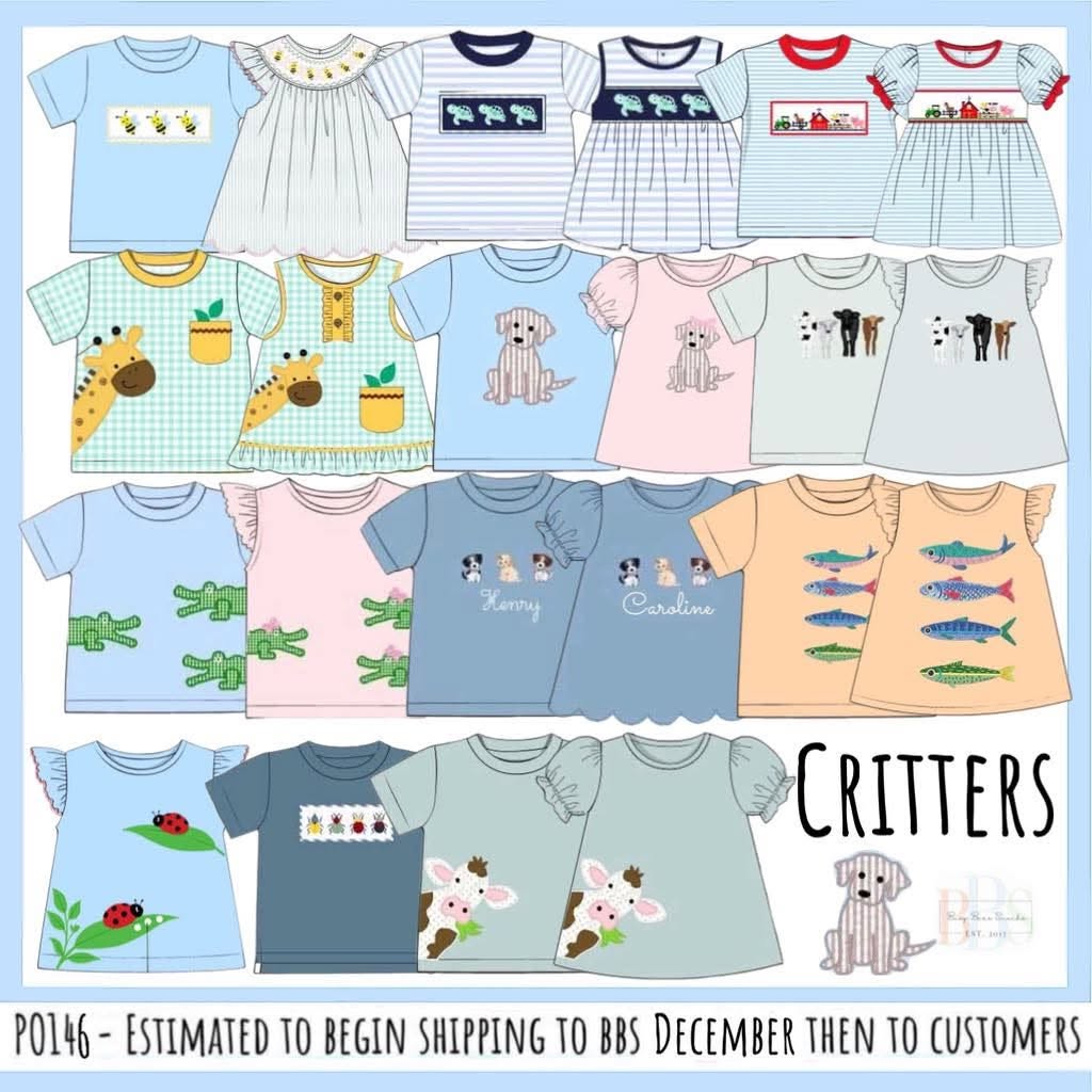 Pre Order 146: Critters- Boys Giraffe Appliqué Knit Shirt