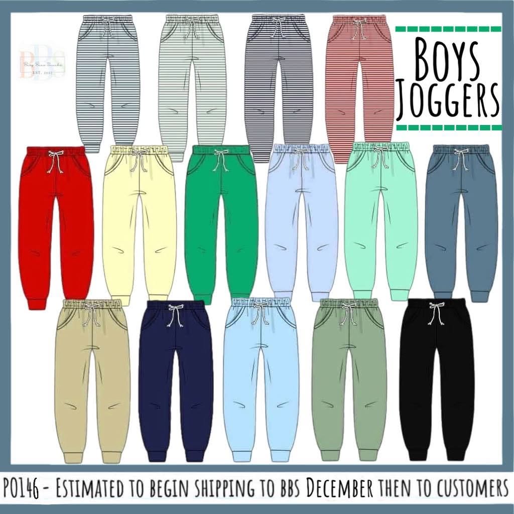 Pre Order 146: Knit Bottoms- Boys Green Joggers