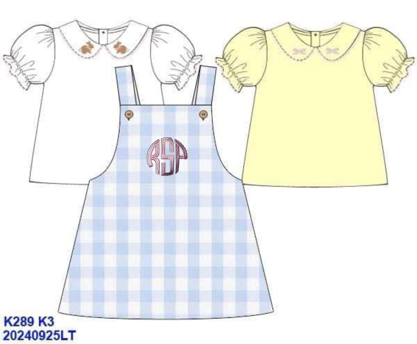 RTS: Double Delight- Girls Woven 3pc Dress “RSP”