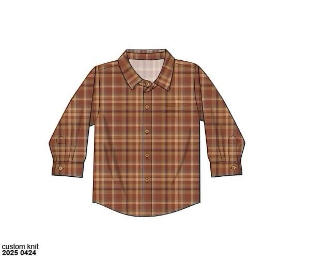 RTS: Rustic Blooms- Dad/Mini Woven Button Up shirt