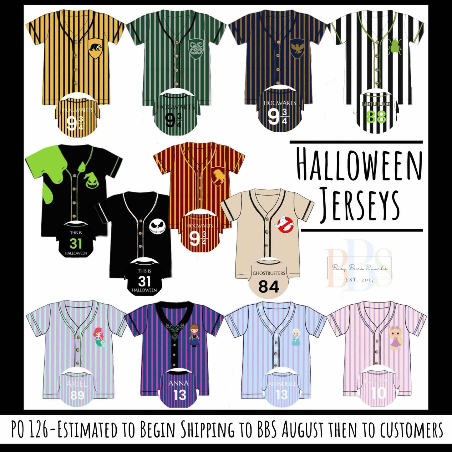 RTS: Halloween Jerseys- Green & Gray Stripe Adult/Mini Wizard Jersey