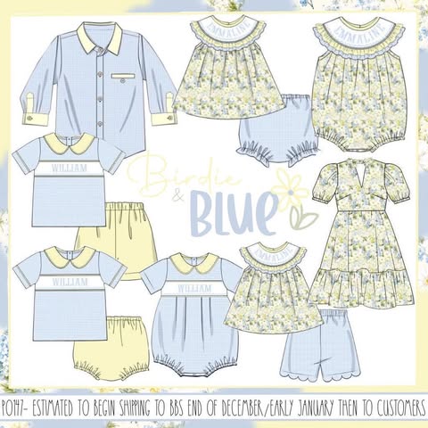 Pre Order 147: Birdie & Blue- Dad/Mini Woven Button Up