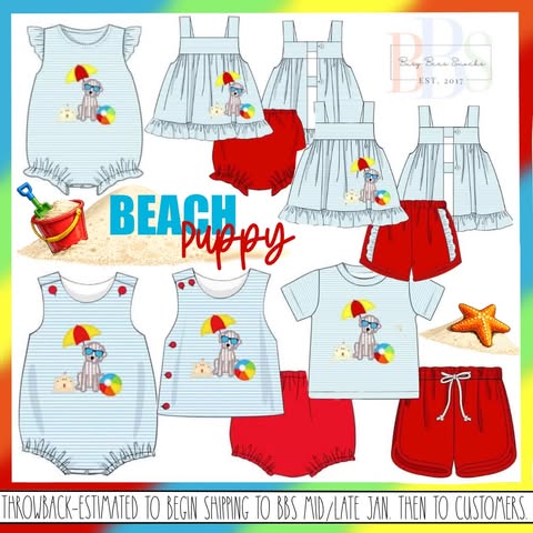 Throwback Pre Order: Beach Puppy- Girls Knit Shortie Set