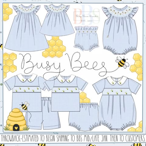 Throwback Pre Order: Busy Bees- Girls Woven Bubble