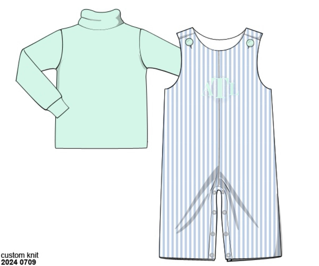 RTS: Kisha’s Collection: Boys 2Pc Woven Romper “ATL”