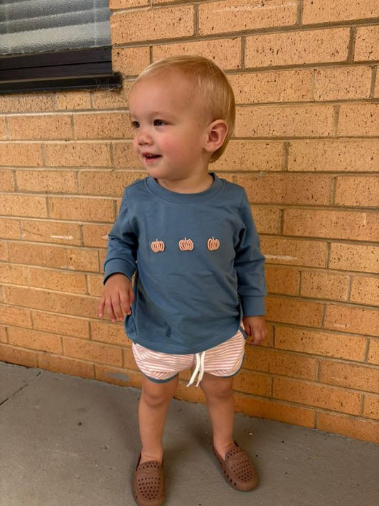 RTS: Bullion Pumpkins- Boys Knit Shortie Set