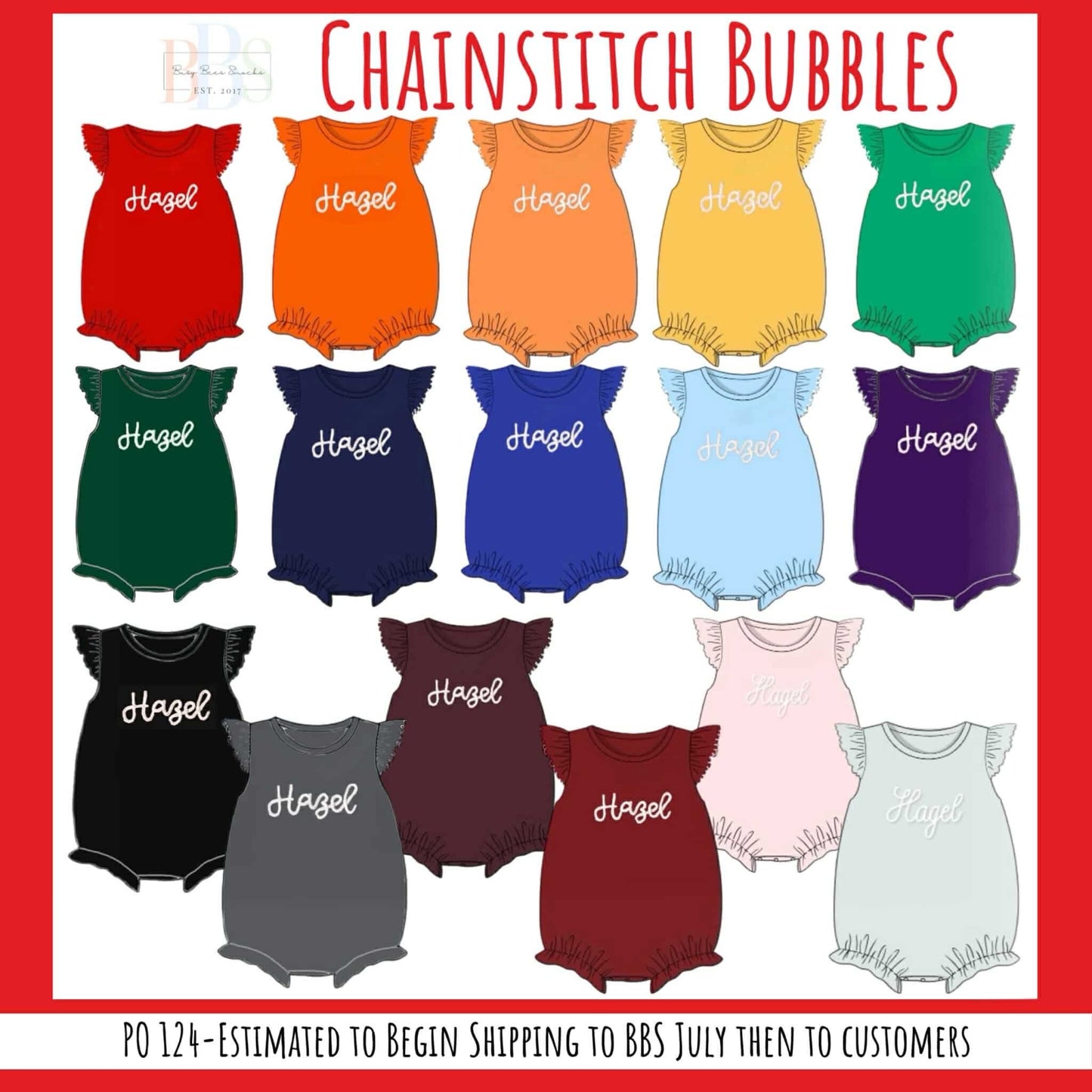 RTS: Girls Chainstitch Knit Bubble- Crimson