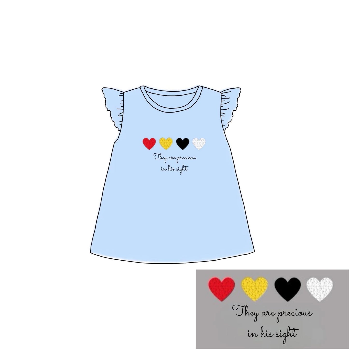 Pre Order 146: Church- Girls French Knot In His Sight Knit Shirt