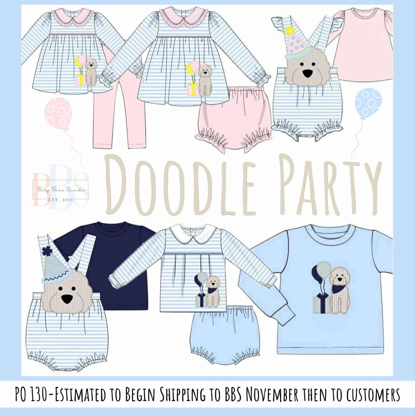 RTS: Doodle Party- Girls Knit Legging Set