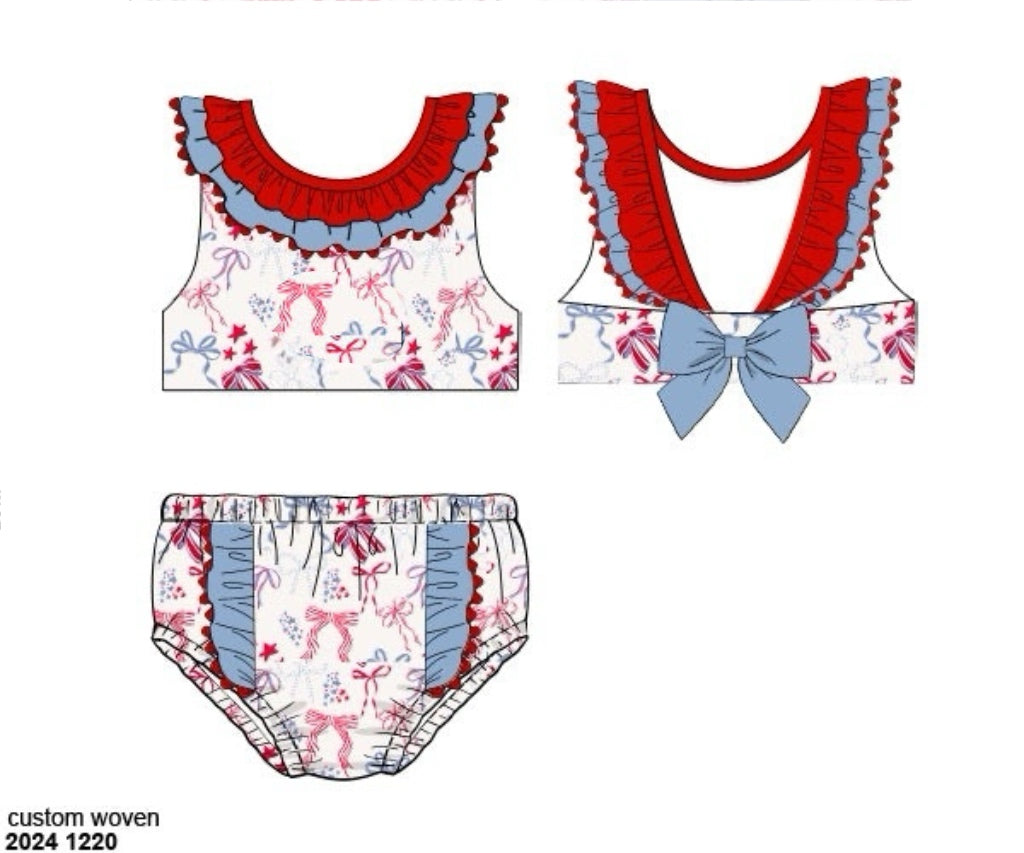 RTS: Party in the USA- Girls 2pc Woven Swim