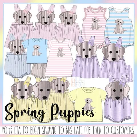 Pre Order 149: Spring Puppy- Boy Knit Bubble