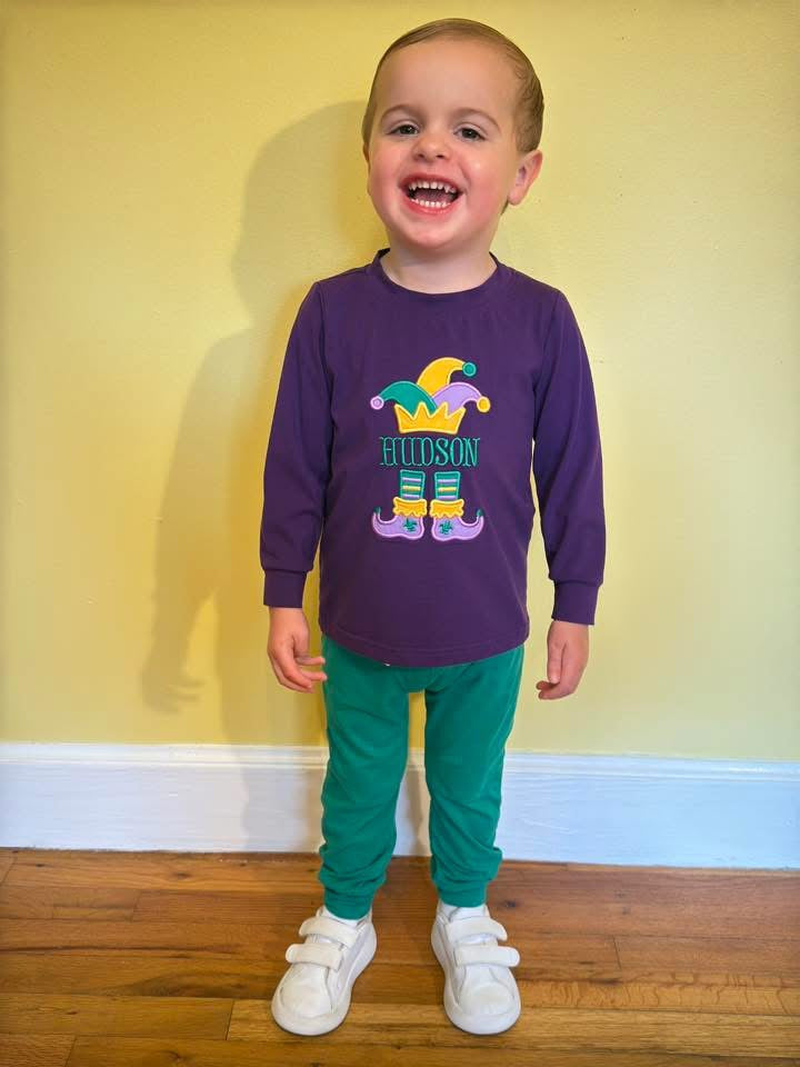 RTS: Mardi Party- Boys Knit Shirt (Without Monogram)