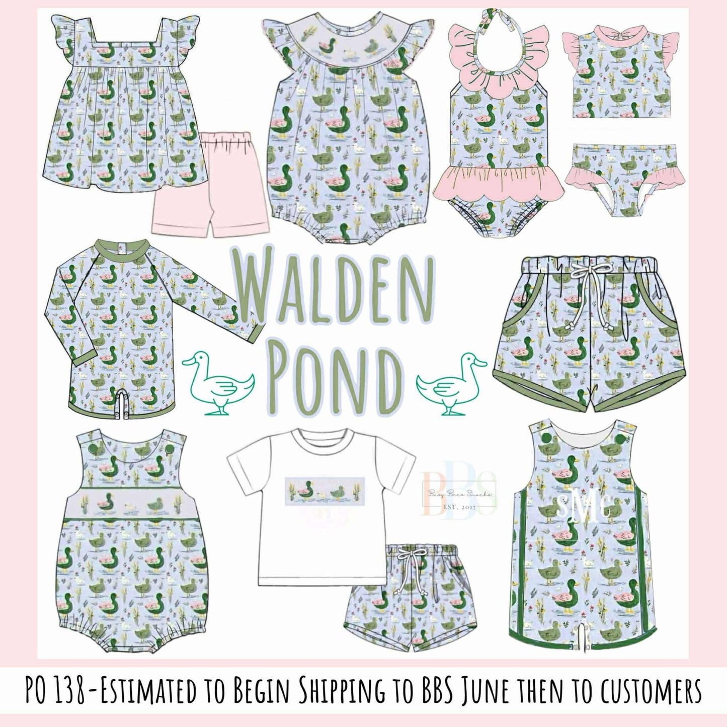 Pre Order 138: Walden Pond- Boys Woven Shortie Swim Shorts