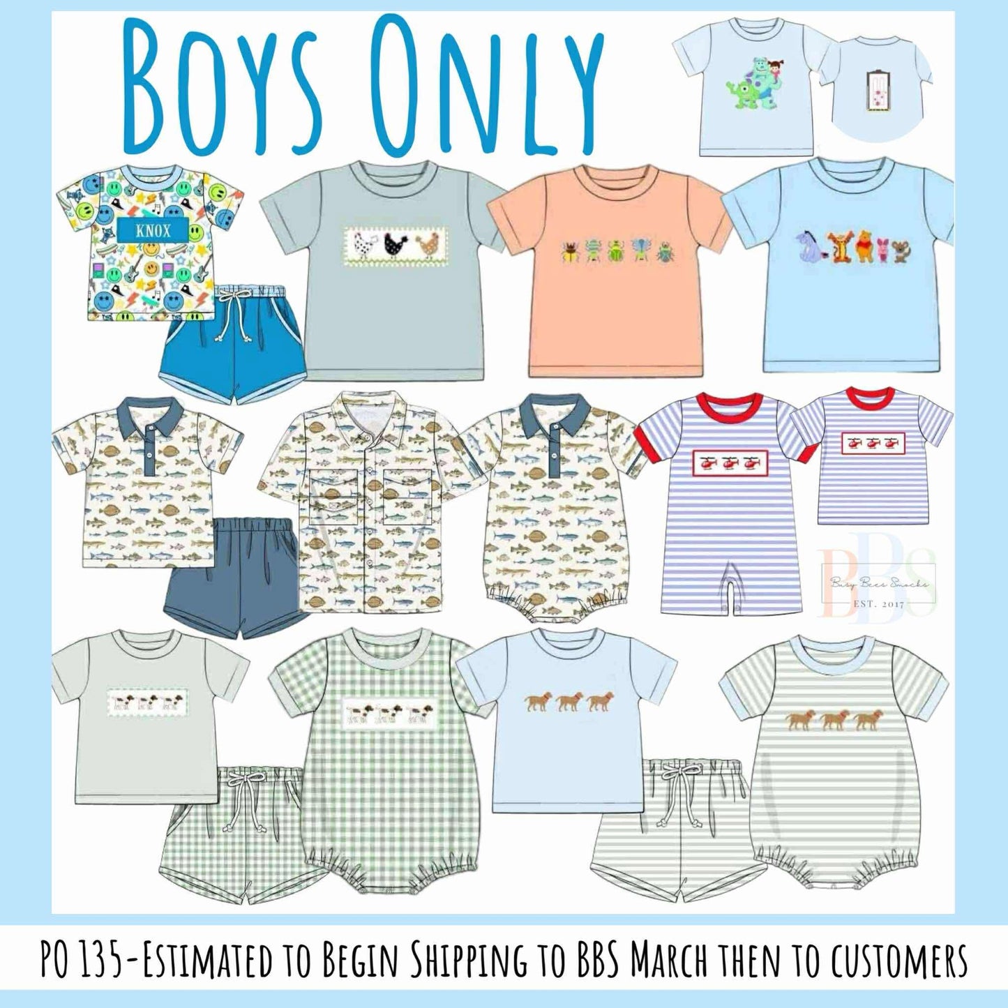 Pre Order 135: Boys Only- Fish Shortie Set