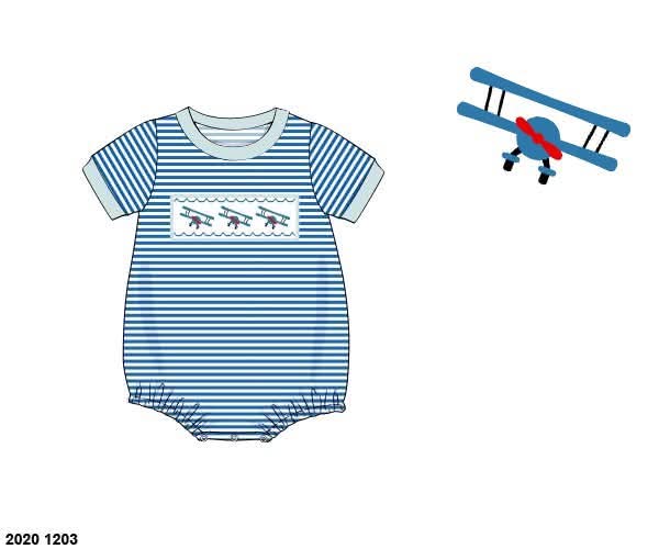 RTS: Boys Only- Smocked Airplane Bubble