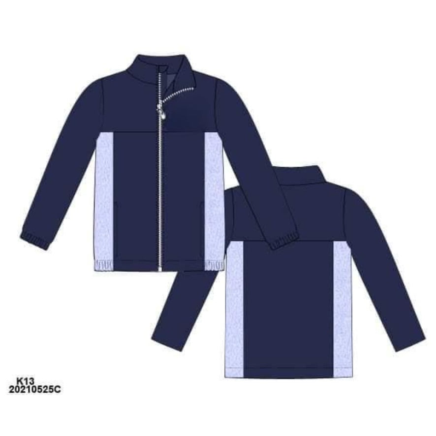 RTS: Fleece Jackets- Boys Navy & Light Blue Zipper Fleece
