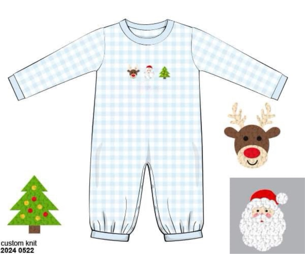 RTS: Festive French Knot: Boy Knit Romper