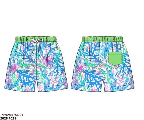 Pre Order 152: Donna's Dunes- Dad/Mini Woven Traditional Swim Shorts