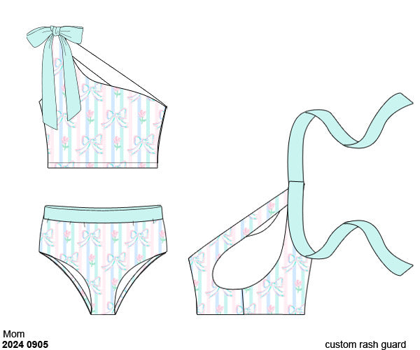 RTS: Prescott Plaid & Petals- Girls 2pc Rash Guard Swim