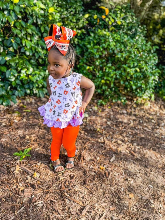 RTS: BOO-TIFUL Bows- Girls Knit Legging Set